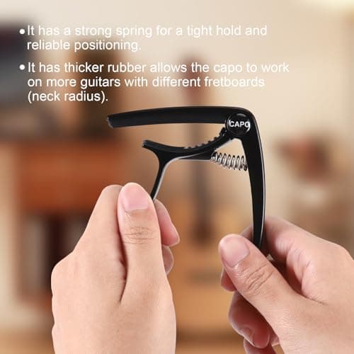 IMUSGO Guitar Capo, Capo for acoustic guitar 6 string, for electric guitar，Acoustic guitar capo,Kapo, Classical guitar capo, Electric guitar capo, Guitar capos(Black)