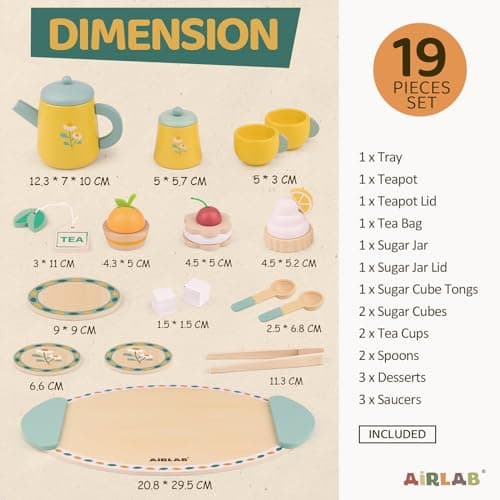 Wooden Play Food Toy Sets for Kids Kitchen Accessories Age 3 4 5 6 Wood Educational Toys Tea Sets for 3-5 Girl Birthday Gift 3 Year Old Princess Party B0CQ2PFTXC