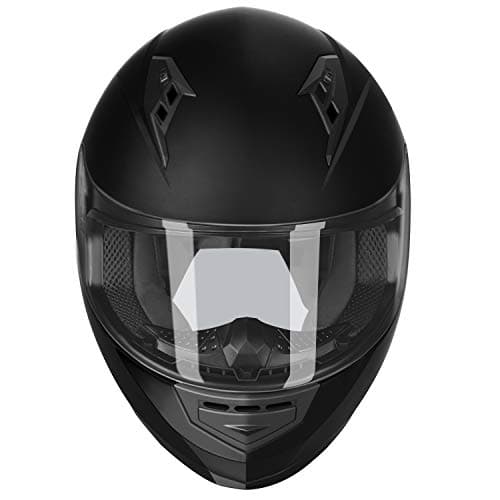GLX GX11 Compact Motorcycle Helmet - Matte Black, Medium - Full Face w/ Tinted Visor, DOT Approved