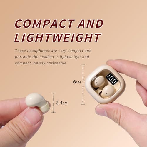 Wireless Smallest Sleep Earbuds, Ultra Small Earphones, Hidden Sleep Headphones, Noise Cancelling Earbuds, Ear Buds for Sleeping, Working, Hiking (Skin)