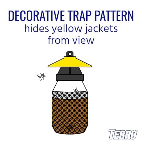 TERRO Outdoor Yellow Jacket Trap with Bait - Easy to Use - T362 - No Chemical Insecticides - Effective Yellowjacket Trap - Includes Bait