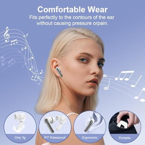 Wireless Earbuds Bluetooth Ear Buds Headphones for iPhone 17 Pro Max 17 Pro 17 Air 16 15 Pro Max 16e 16 15 Plus, iPhone Bluetooth Earbuds 48 Hours Playtime, IP7 Waterproof in-Ear Earphones