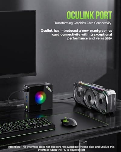 GMKtec Gaming Mini PC AMD Ryzen 9 8945HS (Turbo 5.1GHz) 32GB DDR5 2TB SSD, Computers PC Oculink, Dual NIC LAN 2.5G, WiFi 6, USB3.2, USB-C 4.0, BT5.2, DP, HDMI, Dual Fan Nucbox K11