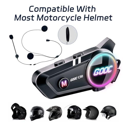 Motorcycle Bluetooth Headset Helmet Speakers Long Battery Life Helmet Headphone with Noise Cancellation&Music Sharing Ultra-Thin Wireless Bluetooth Headphones for All Helmets