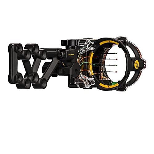 Trophy Ridge React H4 Bow Sight - 4 Pin Sight, Tool Less Windage and Elevation Adustability, 2nd Axis Leveling, Adjustable Click Light