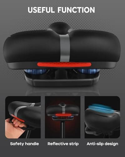 Bicycle Seat Replacement, Bike Seat for Men and Women, Comfort Wide Bike Saddle Memory Foam Padded Soft Bike Seat Cushion Compatible with Peloton, Mountain, City Bikes, Indoor Exercise Bikes