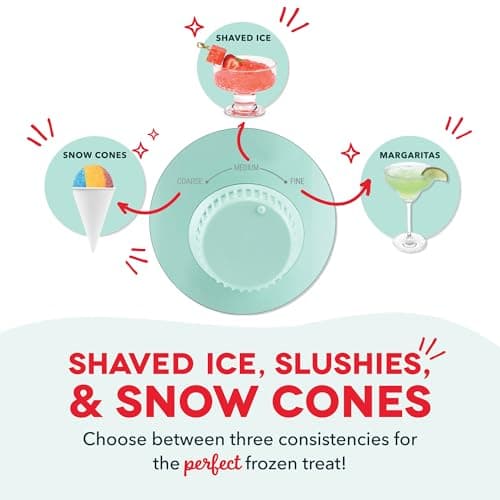 Dash Deluxe Shaved Ice & Slushy Maker - Easy-to-Use Slushy & Snow Cone Maker - Includes Serving Pitcher & Recipe Guide for Homemade Treats - Aqua