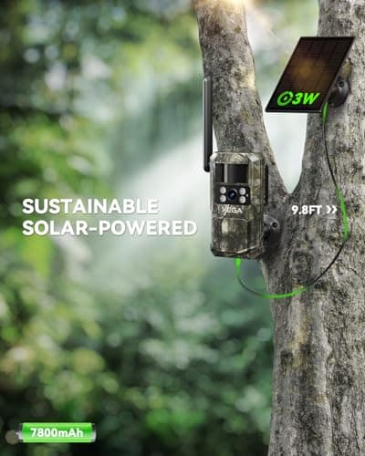 Xega 4G LTE Cellular Trail Camera with Livestreaming, No WiFi Game/Deer Cameras, Motion Activated, 7800mAh Battery, 950nm No Glow Night Vision, TF/Cloud Storage, IP66 Weatherproof, Built-in SIM Card