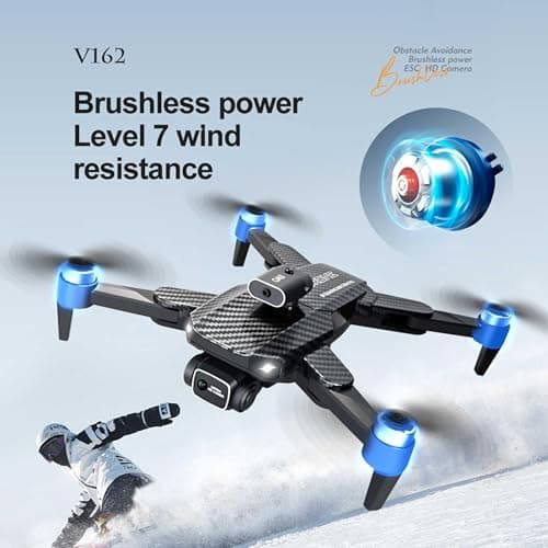 4K Dual-Camera Drone with GPS for Adults & Teens - Foldable RC Quadcopter with Auto Focus, 30 Mins Flight Time, Follow Me, Waypoint Flight, Headless Mode, 6-Axis Gyro, One-Key Emergency Stop - Black