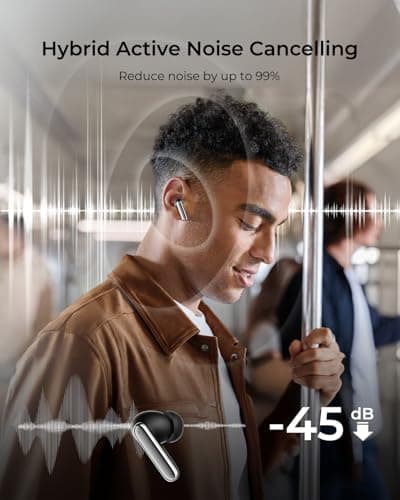 wegear Hybrid Active Noise Cancelling Wireless Earbuds, 6 Mics AI Clear Calls, 12mm Drivers Deep Bass Stereo Sound, 30H Playtime, True Wireless Earbuds, Bluetooth 5.4 Ear Buds, Comfort Fit (Black)