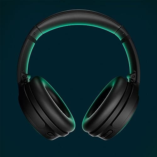 Bose QuietComfort Headphones - Wireless Bluetooth Headphones, Active Over Ear Noise Cancelling and Mic, USB-C Charging, Deep Bass, Up to 24 Hours of Playtime, Black
