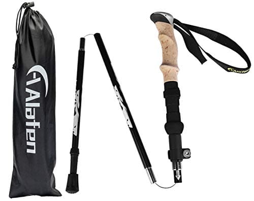 A ALAFEN Lightweight Collapsible Trekking Pole - 7075 Aluminum Adjustable Walking Stick for Hiking & Travel, Foldable Quick-Lock Design, Single Pole for Adults & Seniors