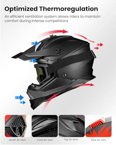 ILM Adult Dirt Bike Helmets Men Women Motocross ATV Off Road Helmet with Goggles Gloves Mask DOT Model WS901