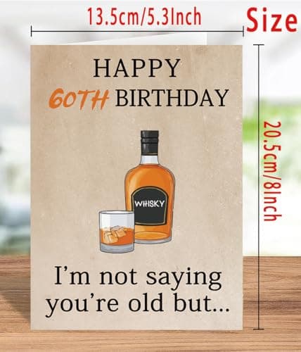 Funny 60th Birthday Card & Gifts for Women Men, 60th Birthday Decorations for Mom Dad Grandma Grandpa, Gifts for 60 Year Old Woman Man