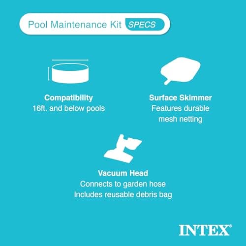 Intex 28002E Cleaning Maintenance Swimming Pool Kit with Vacuum, Surface Skimmer, and Telescoping Pole for Above Ground Pools (Pool Sold Separately)
