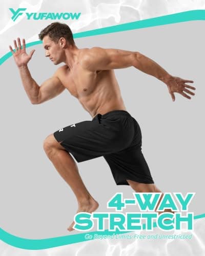 Yufawow 9 Inch Men Swim Trunks with Mesh Lining Quick Dry Breathable Pockets for Summer Beach Cruise Water Park Gym Running B0GSVD8XCG