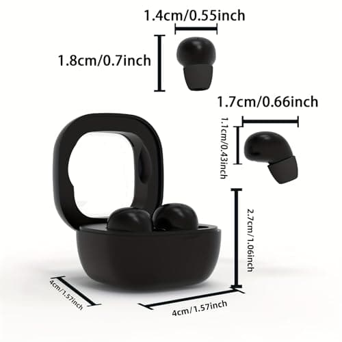 Honcas Mini Earbuds for Work and Sleep, Small Bluetooth 5.3 Headphones, 24 Hours Total Battery Life
