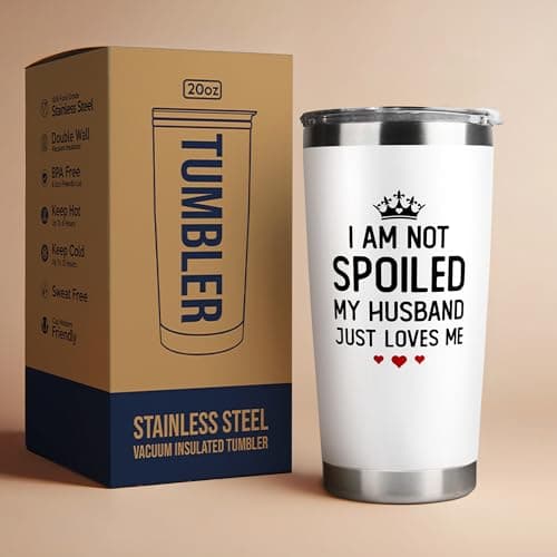 Gifts for Wife - Wife Gifts from Husband - Wedding Anniversary for Women, Valentines, Birthday Gift Ideas, Mothers Day, Christmas Gift for Her - Romantic Cup for Her - 20 Oz White Tumbler