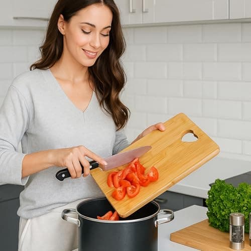 Friend Kitchen Gift Bamboo Cutting Board Decorative Unique Birthday Present Xmas Charcuterie Boards for Friends Christmas Wooden Cheese Board Thanksgiving Friendship Gifts Chopping Board