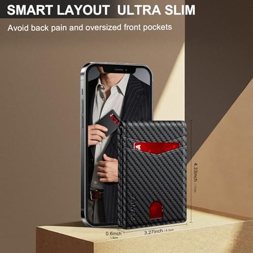 14 Cards Bifold Minimalist Thin Wallet with 2 ID Windows & Cash Slot Front Pockt Carteras Para Hombres Birthday Gifts for Men ZALVEX Wallet for Men Slim RFID Blocking Leather Credit Card Holder Wallet B0FPQ5H6BT