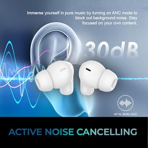 ADESSO Xtream T2 Bluetooth Wireless Earbuds with ANC and Built-in Microphone