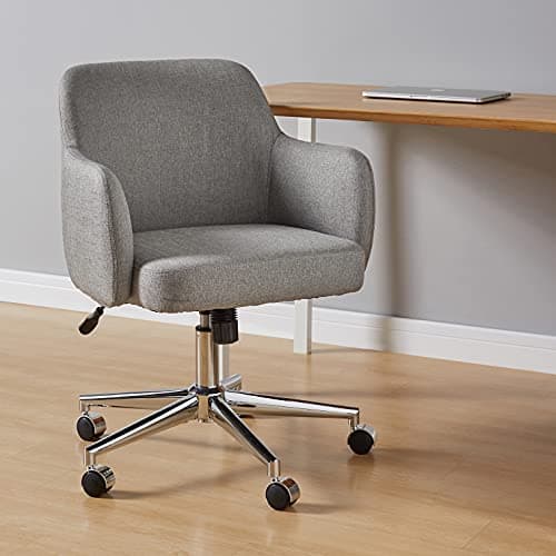 Amazon Basics Modern Home Office Desk Chair with Adjustable Height, 360 Degree Swivel, Smooth-Rolling Wheels, High-Density Foam Cushioning, Light Gray