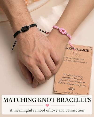 UNGENT THEM Pinky Promise Forever Love Knot Bracelets for Couples–Birthday Anniversary Valentines Christmas Gifts B0FNDC3ZRQ