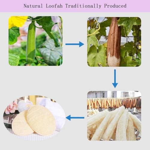 haikuluo Natural Loofah Exfoliating Body Scrubber,Bath Shower Loofah Sponge for Women and Men,Made with Biodegradable Shower luffa Sponge,for Face and Body That Gets You Clean(3 PC)