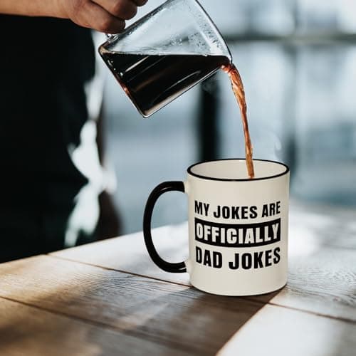 Aurahouse New Dad Gifts First Time, Officially Dad Jokes Mug, Pregnancy Announcement for Husband Funny, Daddy to Be Gifts for 1st Time Dads Birthday Baby Shower Fathers Day, Expecting Father Gift