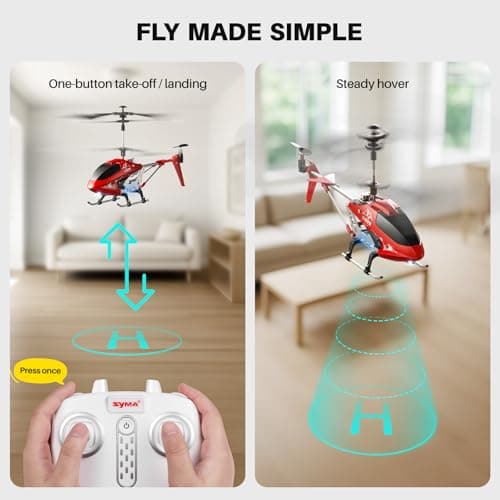 SYMA S107H-E RC Helicopter for Kids 8-12 and Beginners, Remote Control Helicopter with Altitude Hold, 2 Speed Modes, Whole Alloy Toy for Boys Girls Indoor Gift