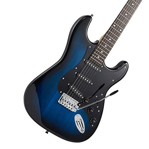 Ashthorpe 39-Inch Electric Guitar (Blue-Black), Full-Size Guitar Kit with Padded Gig Bag, Tremolo Bar, Strap, Strings, Cable, Cloth, Picks