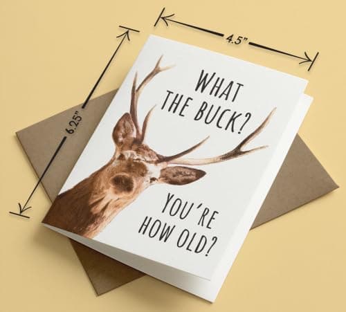 Funny Birthday Card for Men, What the Buck You're How Old, Hunter Birthday Card for Husband, Dad, Brother or Boyfriend, Funny Outdoorsman Deer Hunting Birthday Card B0C5464LJM
