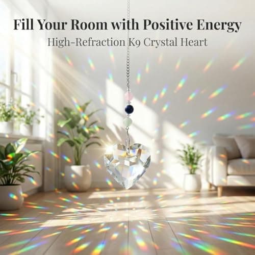 Hegelda Birthday Gifts for Women, Mom, Friend - Mothers Day Inspirational Gifts for Friends Her Coworkers Girlfriend Wife Mom Daughter Sister Aunt - Healing Crystals Heart Suncatcher for Window B0GH77WFSD