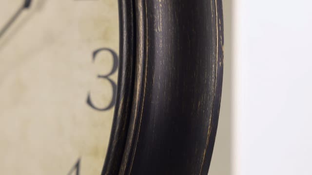 Crosstime 24 Inch Wall Clock Battery Operated Silent Round Vintage Large Wall Clocks for Living Room Farmhouse Decor, Black-Brown