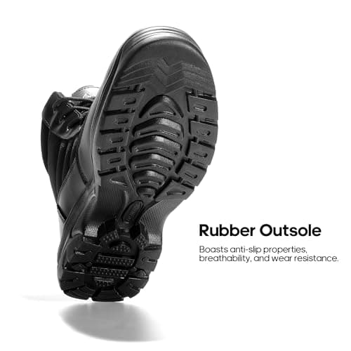 NORTIV 8 Men's Waterproof Tactical Work Boots Leather Outdoor Hiking Military 6 Inches Motorcycle Combat Boots