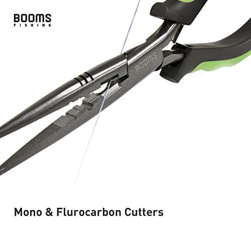 Booms Fishing F03 Needle Nose Fishing Pliers, 9" Fisherman's Pliers, Long Nose Hook Remover, Saltwater Resistant Fishing Gear, Green