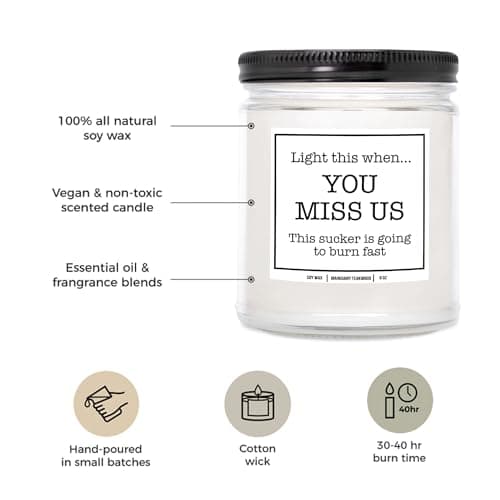 You Nique Designs Moving Away Candle 9 oz - Goodbye Gifts for Friends, Neighbors, Farewell Candles for People Moving, Going Away Gifts for Someone Moving Away (Mahogany Teakwood)
