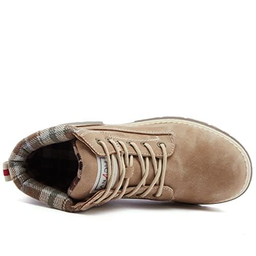 ANJOUFEMME Work Hiking Boots for Women Waterproof - Womens Outdoor Ankle Boots Lightweight Snow Winter Boots for Trekking Walking