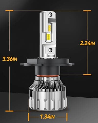 SEALIGHT 70000LM Super Bright H4 Bulbs, 6500K Cool White Fog Bulbs, 70000+ Hours Lifespan Powersport Bulbs with 15000RPM Cooling Fan, Plug-N-Play, Pack of 2