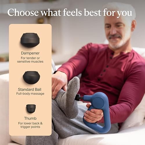 Quiet Handheld Percussion Muscle Massager for Back, Leg & Shoulder Pain Relief. Lightweight, Easy to Use, Ergonomic Grip TheraGun Therabody Relief Massage Gun | for Daily Comfort | 3-Speed | Navy B0CNS894RH
