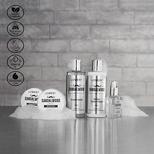 Mens Gifts, Sandalwood Beard Grooming Kit, Mens Grooming Kit for Boyfriend Dad, Him, 11pc Beard Straightener for Men Beard Care, Beard Growth and Trimming Gift, Beard Wash Growth Oil & More