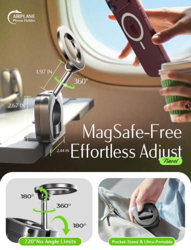 Phone Stand Hands Free MagSafe Travel Accessories Flying Long Flight International Travel Must Haves Gifts for Men LISEN Airplane Travel Essentials for Flying Airplane Phone Holder for Desk B0CKN1N2YH