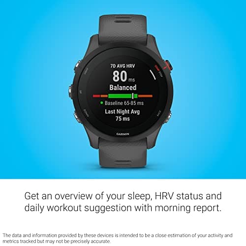 Garmin Forerunner® 255, GPS Running Smartwatch, Advanced Insights, Long-Lasting Battery, Slate Gray