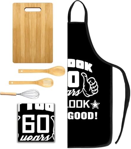 30th 50th 60th 70th Birthday Gifts for Men, Apron Gifts for Husband Wife Friends, Kitchen Chef Aprons with 2 Pockets