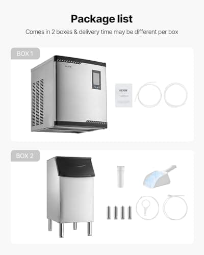 VEVOR Commercial Ice Maker Machine, 360LBS/24H Ice-Making Machine with 250LBS Large Storage Bin, Auto Self-Cleaning Ice Maker with Touchscreen for Bar Cafe Restaurant Business Commercial