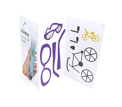 SCRIB3D P1 3D Printing Pen with Display - Includes 3D Pen, 3 Starter Colors of PLA Filament, Stencil Book + Project Guide, and Power adapter