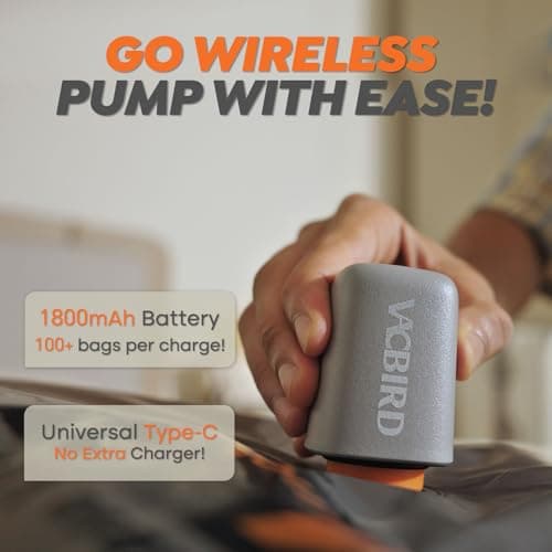 Rechargeable Wireless Pump Travel Storage Bags Set - 15 Pack Portable Space Saver Bags for Travel & Home - Vacuum Compression Packing Seal for Clothes, Blankets, Seasonal Storage