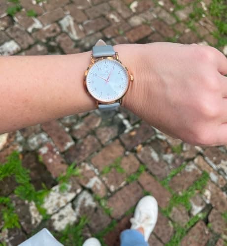 Wristology Maxi Numbers Womens Nurse Watch - Interchangeable Genuine Leather Strap Band - Large Easy to Read Boyfriend Size with Second Hand Men, Nurses, Teachers, Olivia