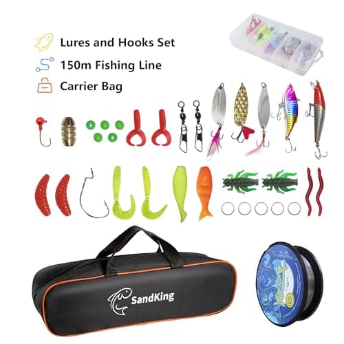 Fishing Pole Kit, Carbon Fiber Telescopic Fishing Rod and Reel Combo with Spinning Reel, Line, Bionic Bait, Hooks and Carrier Bag, Fishing Gear Set for Beginner Adults