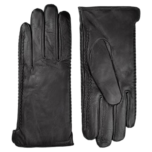 Harssidanzar Womens Winter Warm Lining Lambskin Leather Gloves Touchscreen Texting Warm Driving Gloves HL001US